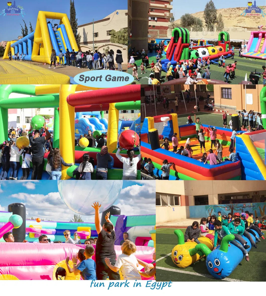 Outside Obstacle Course with Wrecking Ball Children Inflatable Bouncy Course for Sale