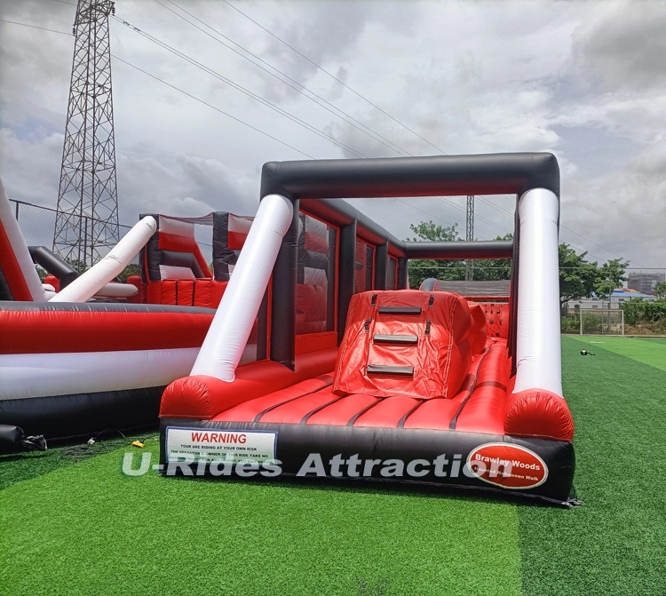 Outdoor inflatable trampoline park obstacles park ninja warrior running inflatable obstacle course for kids and adult Commercial Halloween events