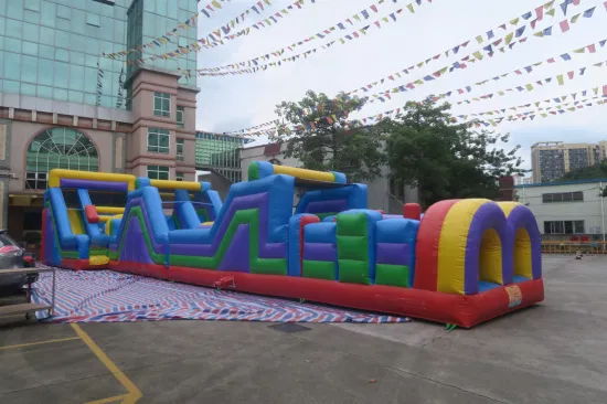 15X3m Tropical Inflatable Obstacle Course for Adults and Kids